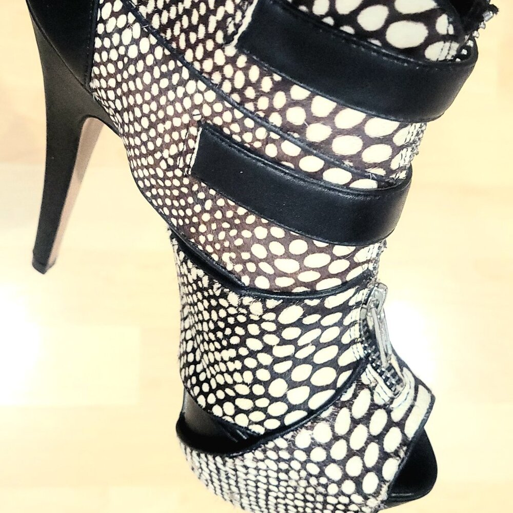 Snakeskin Print Platform Stiletto Heels